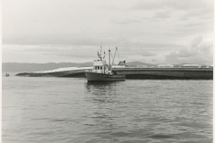 Wreck of TEV Wahine with Marine Department launch "Enterprise" alongside.